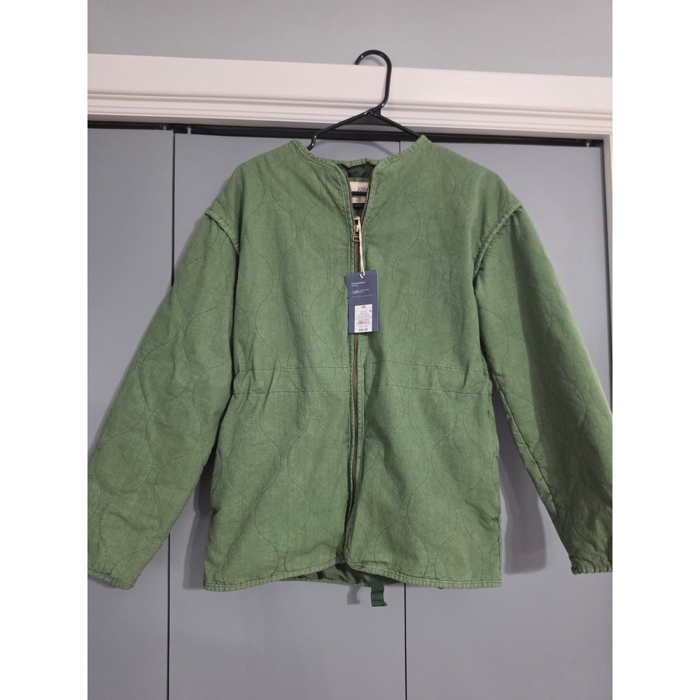 Universal Thread Quilted Jacket Women XS Green NEW Cinch Waist